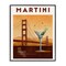 Stupell Industries Retro Martini & Bridge View Framed Giclee, design by Brett Blumenthal